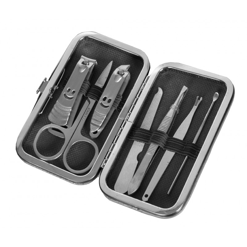 Kit outils de Manucure 6 pièces en Pochette Noir à fermeture éclair dans  boite Noir ALL WHAT OFFICE NEEDS